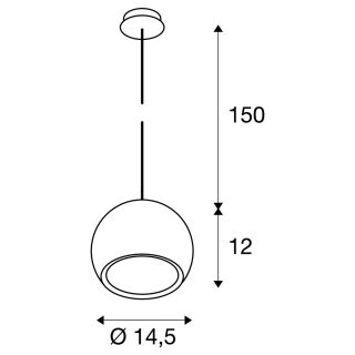 LIGHT EYE Pendelleuchte mit Rosette, ES111, weiß/chrom