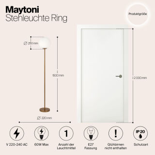 Maytoni Stehleuchte Ring E27 messing