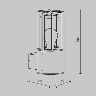 Maytoni Außenleuchte Wandleuchte Barrel E27 1-flammig