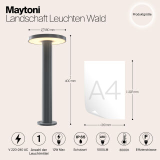 Maytoni Außenleuchte Standleuchte Wald LED 40cm