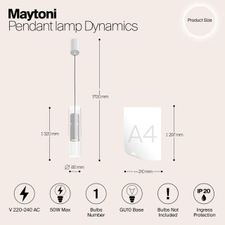 Maytoni Pendelleuchte Dynamics GU10 schwarz