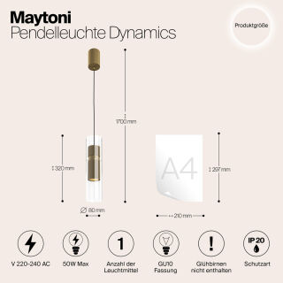 Maytoni Pendelleuchte Dynamics GU10 mattgold