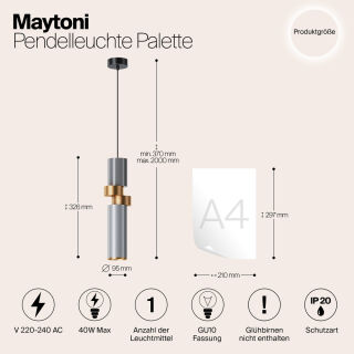 Maytoni Pendelleuchte Palette GU10 silber gold grau