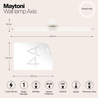 Maytoni Wandleuchte Axis LED weiß 63cm